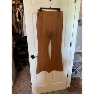 &merci Women's Brown Flared Bell Bottom Pants Size L Casual